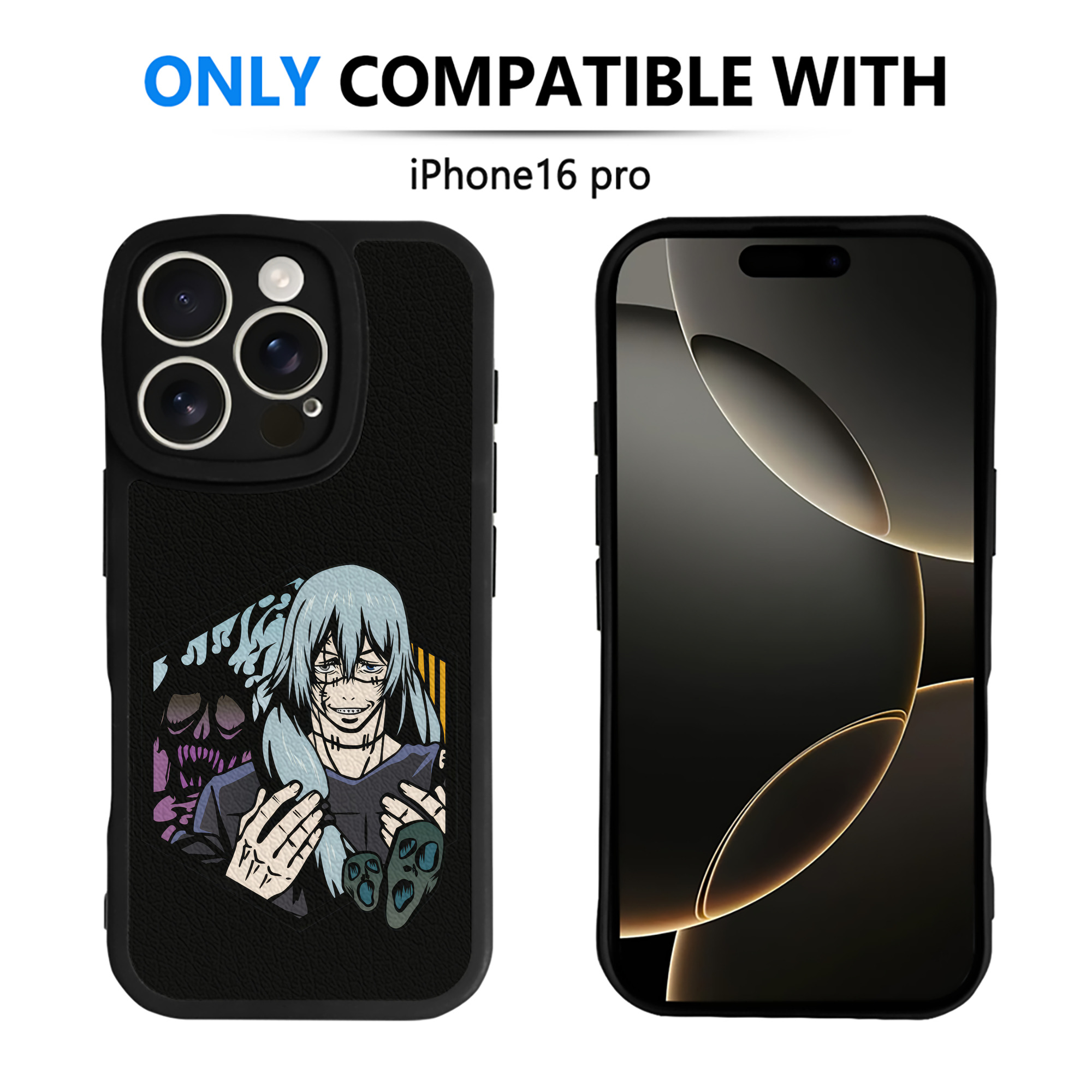 （画像用） 呪術廻戦 Jujutsu Kaisen 【iPhone 16シリーズ対応】シリコンスマホケース（レザー調） 材質：シリコン